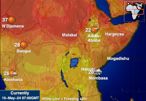 Somálsko Mapa teplôt počasia 