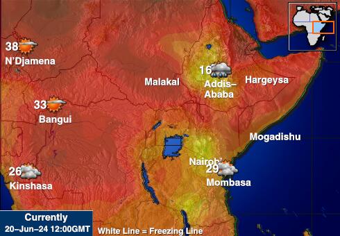 Somalija Vremenska prognoza, Temperatura, karta 
