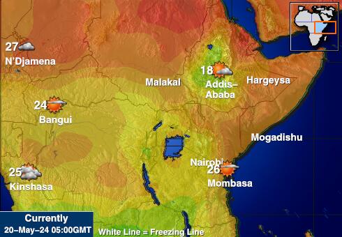 Somalie Carte des températures de Météo 