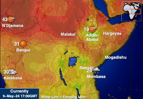 Сомали Карта погоды Температура 