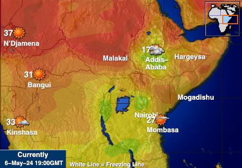Somálsko Mapa počasí teplota 