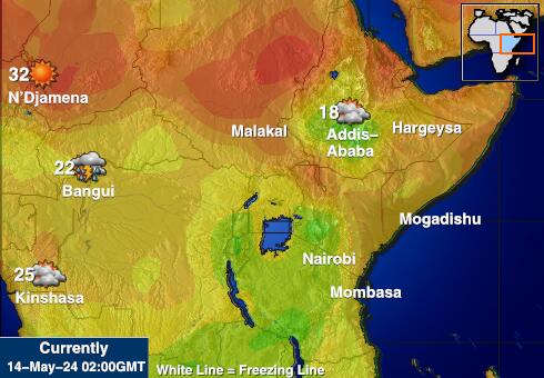Somalia Harta temperaturii vremii 