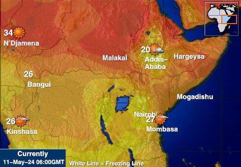 الصومال خريطة درجة حرارة الطقس 
