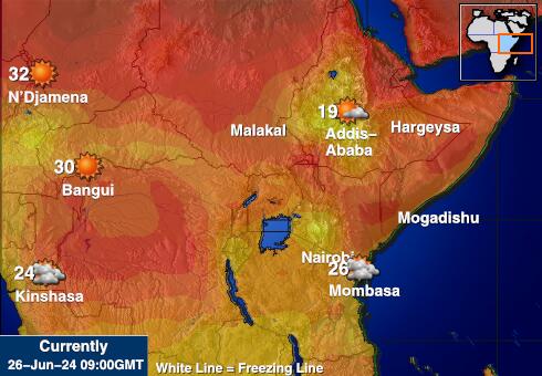Somalia Harta temperaturii vremii 