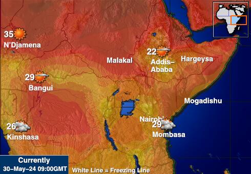 Σομαλία Θερμοκρασία Καιρός χάρτη 