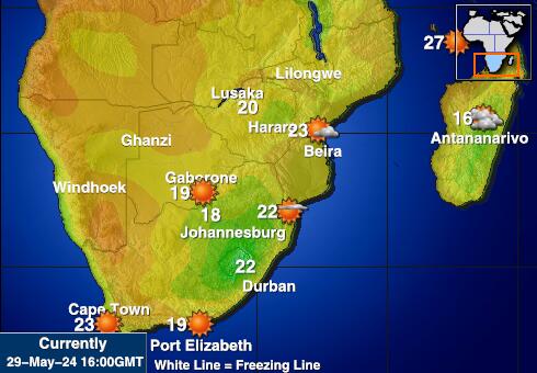 Nam Phi Bản đồ nhiệt độ thời tiết 