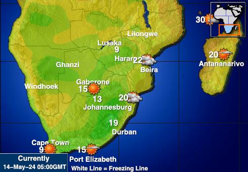 South Africa Temperatura meteorologica 