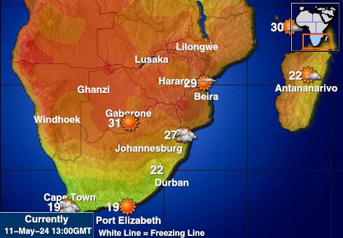 South Africa Weather Temperature Map 