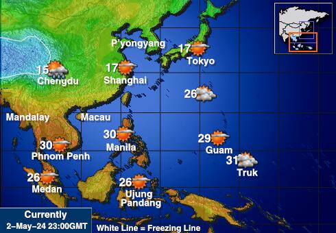 South Korea Weather Temperature Map 