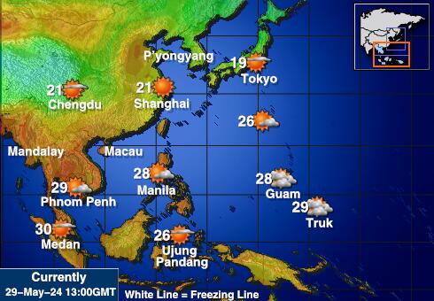 Nam Triều Tiên Bản đồ nhiệt độ thời tiết 