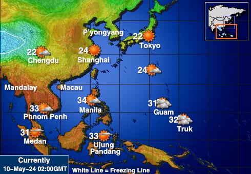 Güney Kore Hava sıcaklığı haritası 