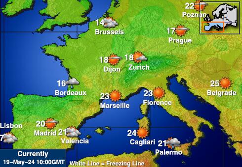 İspanya Hava sıcaklığı haritası 
