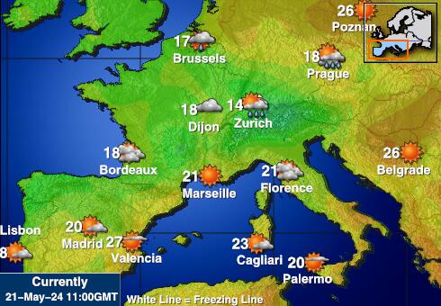 İspanya Hava sıcaklığı haritası 