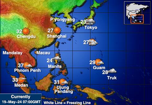جزر سبراتلي خريطة درجة حرارة الطقس 