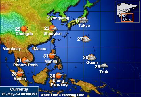 Острови Спретлі Карта температури погоди 