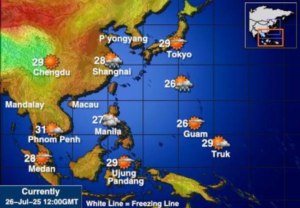 Kepulauan Spratly Peta suhu cuaca