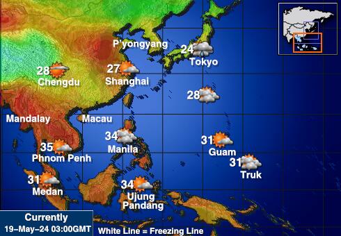 Wyspy Spratly Temperatura Mapa pogody 