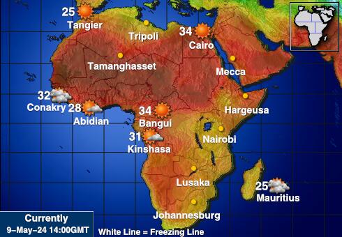 Судан Временска прогноза, Температура, Карта 