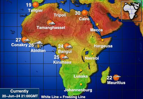 Sudan Harta temperaturii vremii 