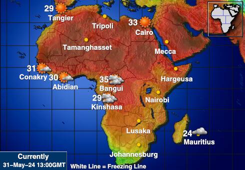 Sudan Sää lämpötila kartta 