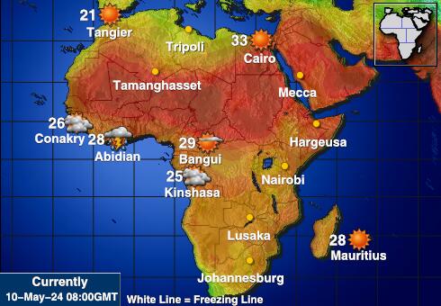 Soedan Weer temperatuur kaart 