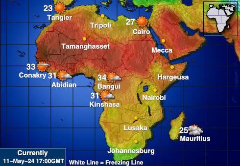 Sudan Mapa teplôt počasia 