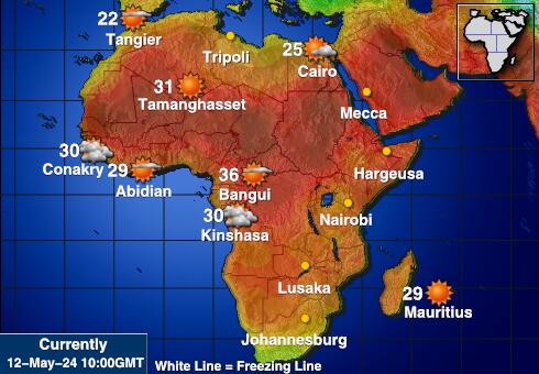 Sudan Peta suhu cuaca 