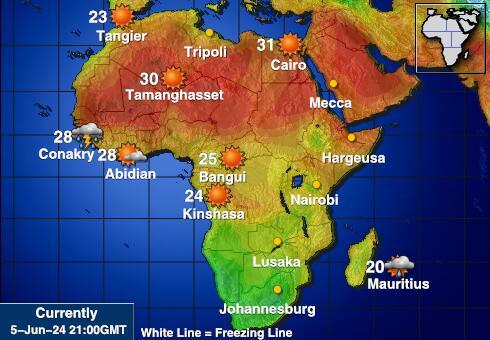 Судан Карта температури погоди 