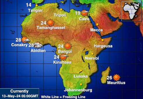 Sudan Peta suhu cuaca 
