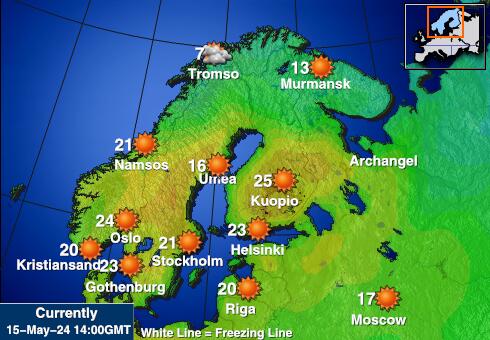 Svalbard Ilm temperatuur kaart 