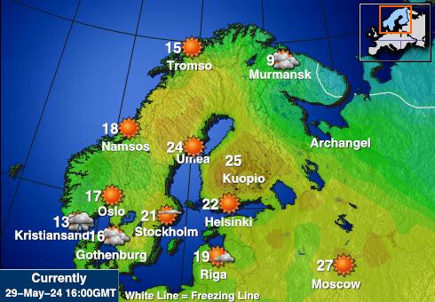 Свалбард Температурна карта за времето 