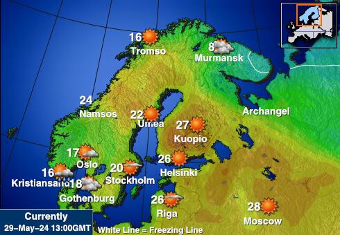 Svalbard Vädertemperaturkarta 