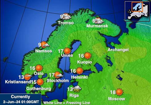 Svalbard Bản đồ nhiệt độ thời tiết 