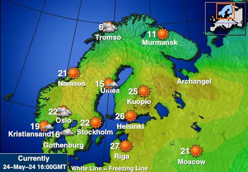 Svalbard Vädertemperaturkarta 