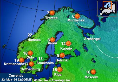 Svalbard Időjárás hőmérséklet térképen 