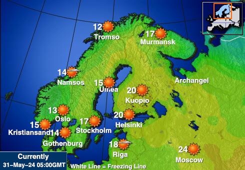 Svalbard Vejret temperatur kort 
