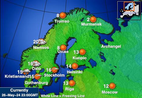 Svalbard Carte des températures de Météo 