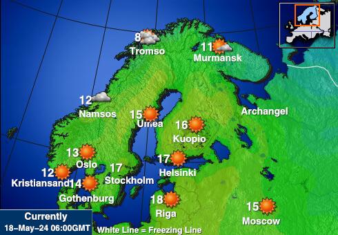 Svalbard Mapa de temperatura Tiempo 