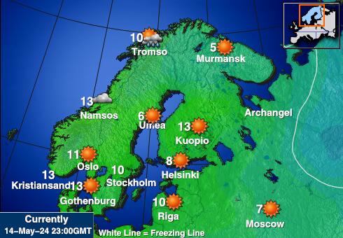 Свальбард Карта температури погоди 