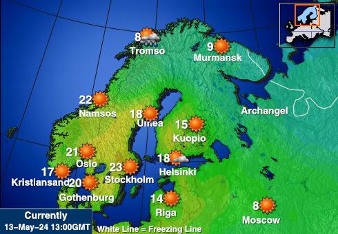 Svalbard Været temperatur kart 