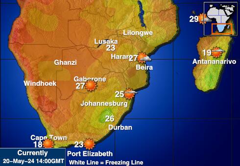 Swaziland Vejret temperatur kort 