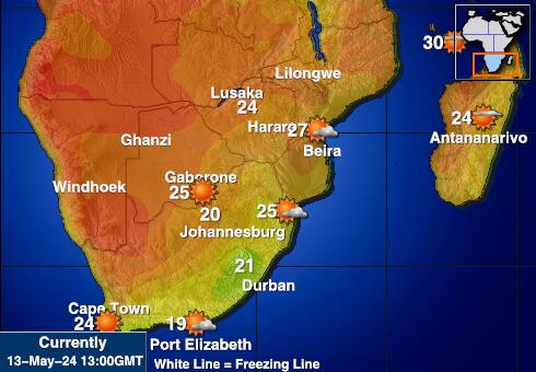 Swaziland Været temperatur kart 