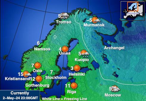 Sverige Vädertemperaturkarta 