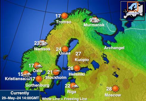 Sweden Mapa temperatura Tempo 