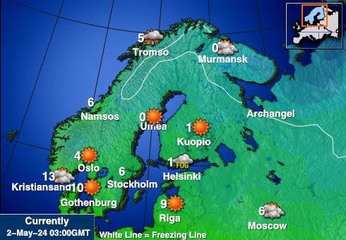 Swedia Peta Suhu Cuaca 