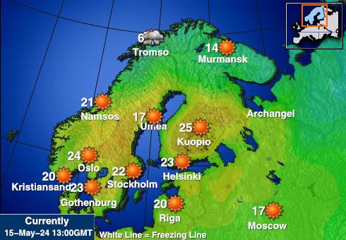Ruotsi Sää lämpötila kartta 