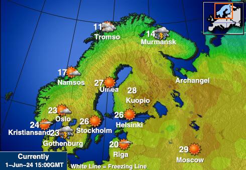 Ruotsi Sää lämpötila kartta 