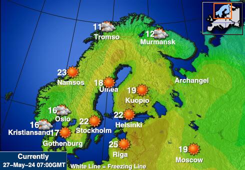 Rootsi Ilm temperatuur kaart 