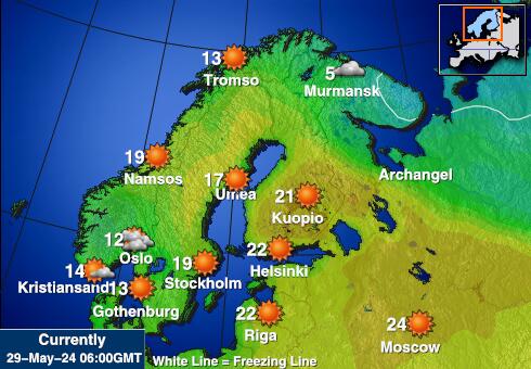Schweden Wetter Temperaturkarte 