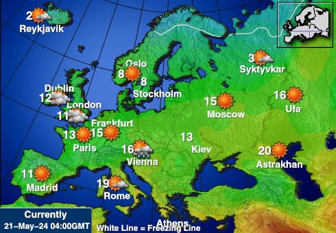 Elveţia Harta temperaturii vremii 